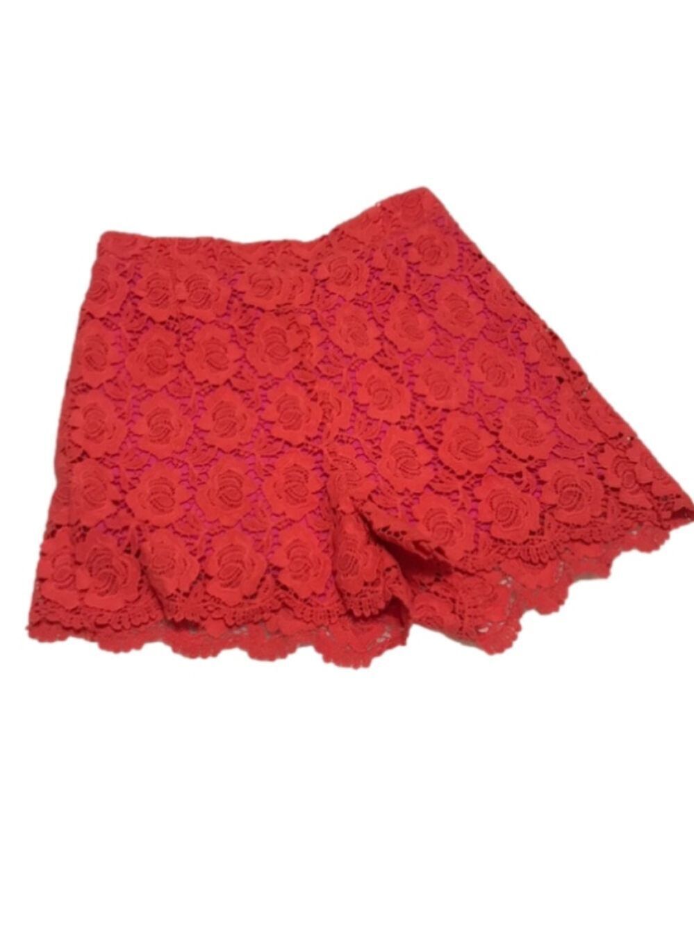 NWT Chelsea & Violet Red Crochet Lace Shorts Size XS